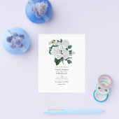 Witte bloemenbruiloft flyer (Enkel)