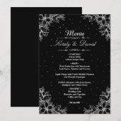 Witte  bloemenbruiloft menu (Voorkant / Achterkant)