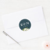 witte bloemenbruiloft sticker (Envelop)