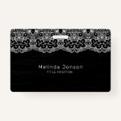 Witte bloemenkant badge (Voorkant)