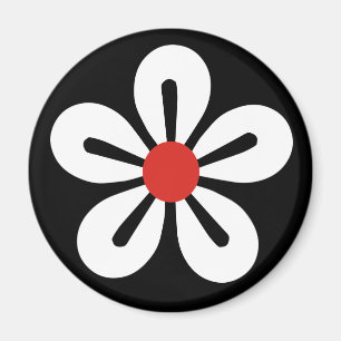 Witte bloemenmagneet magneet