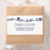 Witte bloemenmarine elegante bruiloft etiket (Insitu)