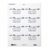 Witte bloemenmarine elegante bruiloft etiket (Full Sheet)