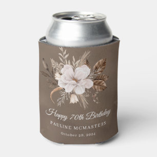 Witte Bloemenneutrale Herfst 70ste Verjaardag Blikjeskoeler