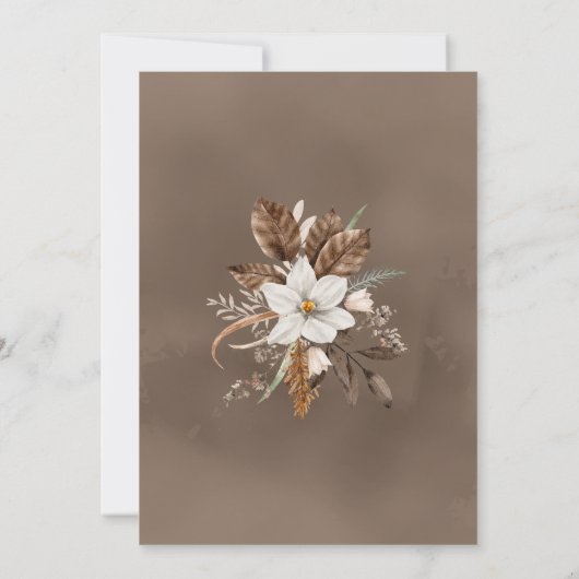 Witte Bloemenneutrale Herfst Boeket 80e Verjaardag Kaart (Achterkant)