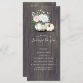 Witte bloemenpompoen herfst bruiloft programma's (Voorkant / Achterkant)