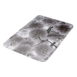 Witte bloemenprint badmat