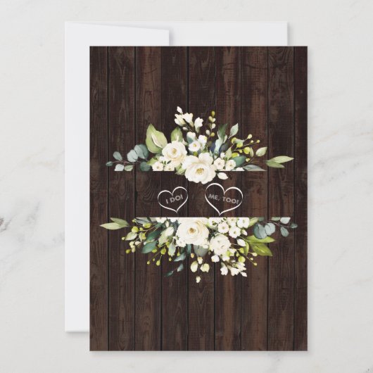 Witte bloemenschuur na I DO-huwelijksbarbecue Kaart (Achterkant)