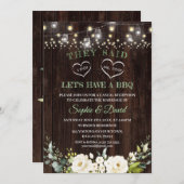 Witte bloemenschuur na I DO-huwelijksbarbecue Kaart (Voorkant / Achterkant)