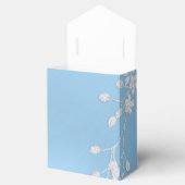 Witte bloementak Winter Blauw Elegante chique guns Bedankdoosjes (Geopend)