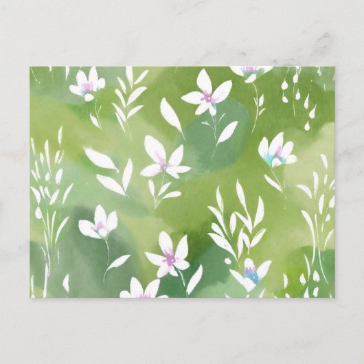 Witte bloemenvelden | Elegante lente bloem Briefkaart (Voorkant)