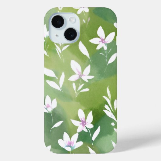 Witte bloemenvelden | Elegante lente bloem Case-Mate iPhone Case (Achterkant)