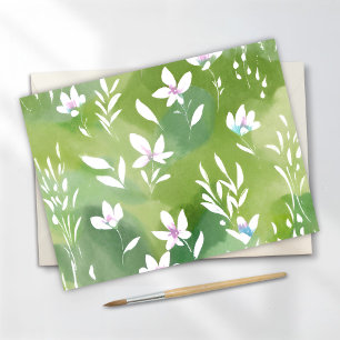Witte Bloemenvelden   Elegante Lente Bloemen Briefkaart