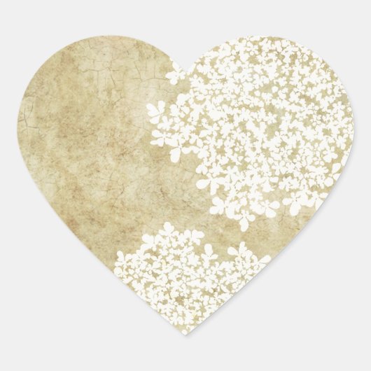 Witte bloemenvelop afdichting hart sticker (Voorkant)
