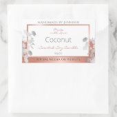 Witte bloemenverpakkingsetiketten Roos Gold Rechthoekige Sticker (Tas)