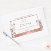 Witte bloemenverpakkingsetiketten Roos Gold Rechthoekige Sticker (Envelop)