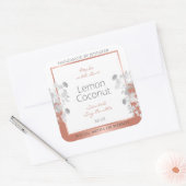 Witte bloemenverpakkingsetiketten Roos Gold Vierkante Sticker (Envelop)