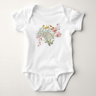 Witte bloemetjes babymeisjes romper