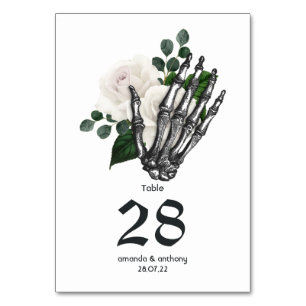 Witte bloemgotische bruiloft kaart