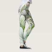 Witte bloemige Abstracte achtergrond Leggings (Rechts)