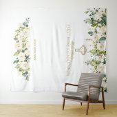 Witte bloemige eerste heilige communie achtergrond wandkleed (In Situ (horizontaal))