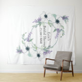 Witte bloemige groene bruidsfeest achtergrond wandkleed (In Situ (horizontaal))