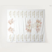 Witte bloemige Pampas Step & Repeat Bautizo Achter Wandkleed (Voorkant (horizontaal))