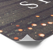 Witte bloemige pompoenen Rustic bruiloft Welcome Poster (Hoek)