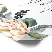 Witte Bloemige Signature Dranken Bord Poster (Hoek)