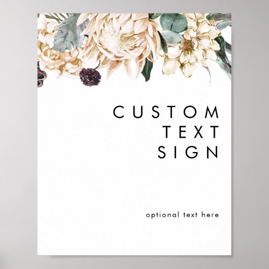 Witte bloemkaarten en cadeaus Aangepast bord Poster (Voorkant)