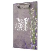 Witte Bloemkant Monogram Initiaal Clip Board Klembord (Links)