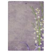 Witte Bloemkant Monogram Initiaal Clip Board Klembord (Achterkant)