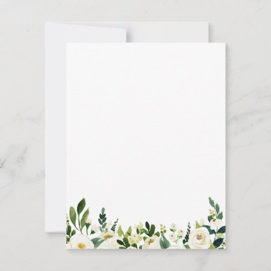 Witte bloemkrans bruiloft Save the Date Kaart (Achterkant)