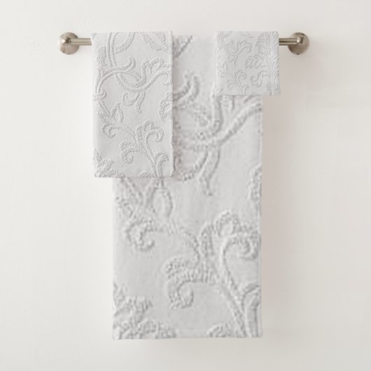 "Witte bloemmotief ontwerp" badhanddoek set Bad Handdoek (Insitu)