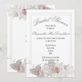 Witte bloempjes met een minimum aan vrijgezellenfe kaart