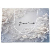 Witte Bloemrijke Gift Bag Groot Cadeauzakje (Voorkant)