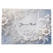 Witte Bloemrijke Gift Bag Groot Cadeauzakje (Achterkant)