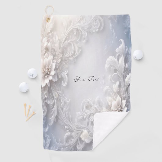 Witte Bloemrijke Golf Handdoek (Insitu)