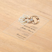 Witte Bloemring met Spaanse bruiloft Acryl Uitnodigingen (Laagn)