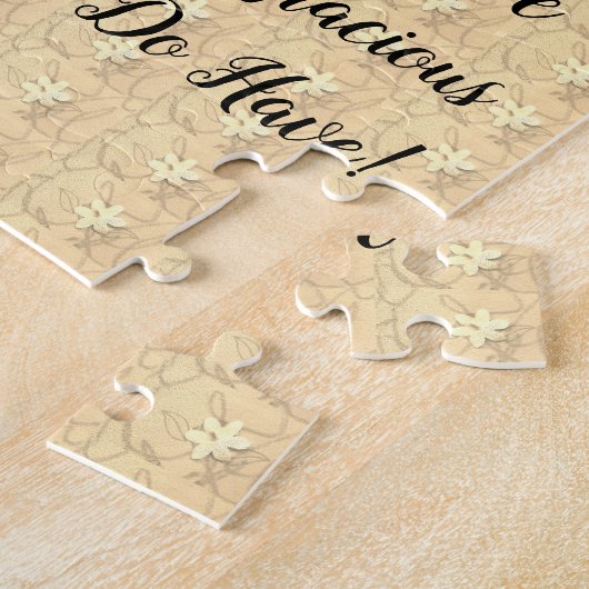 Witte Bloesem Abstracte Dankbaarheid Legpuzzel (Zijkant)