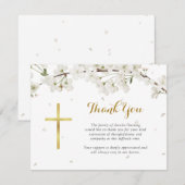 Witte bloesem begrafenis Christelijk Bedankkaart (Voorkant / Achterkant)