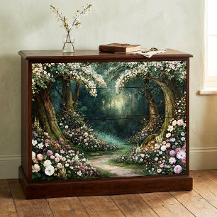 Witte Bloesem Betoverd Bos Pad Decoupage Tissuepapier