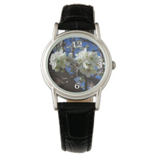 Witte bloesem Clusters Spring Flowering Pear Tree Horloge