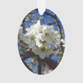 Witte bloesem Clusters Spring Flowering Pear Tree Ornament (achterkant)