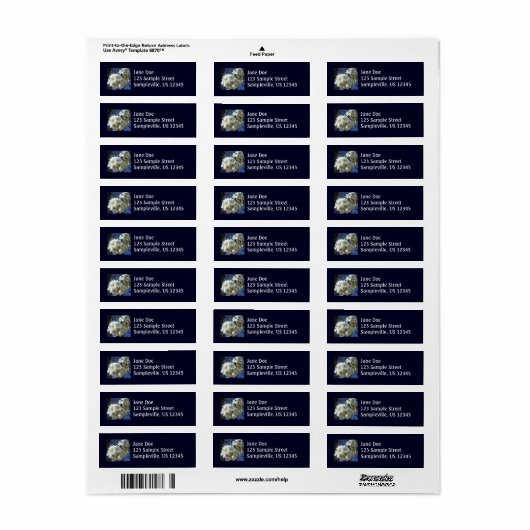Witte bloesem I Ornamental Pear Tree Etiket (Full Sheet)