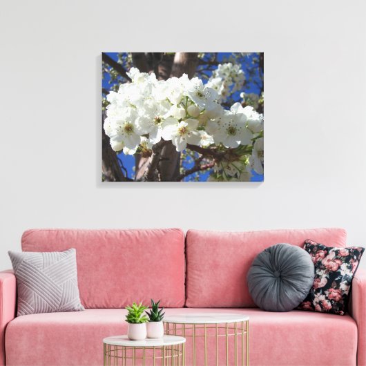 Witte bloesem II Lente bloei Canvas Afdruk (Insitu (Woonkamer))