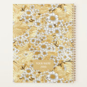 Witte Bloesem op Gouden Swirls Chiyogami Planner (Achterkant)