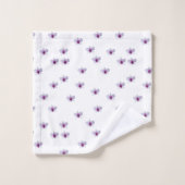 Witte Bloesem Paarse Centrum Cadeau Bad Handdoek (Wasdoekje)