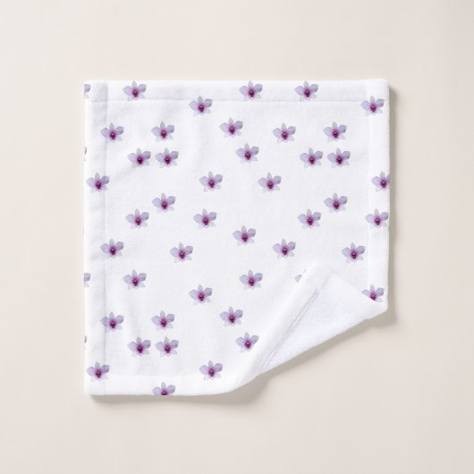 Witte Bloesem Paarse Centrum Cadeau Bad Handdoek (Wasdoekje)