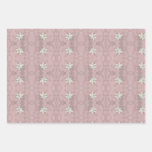 Witte bloesems Abstract Inpakpapier Vel (Voorkant)